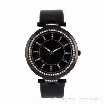 Fashionable Watch with Bezel Set Crystals, Customized Logos and Colors Accepted